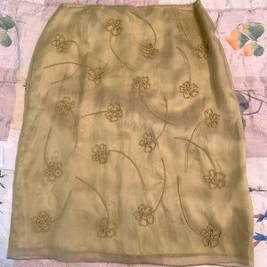 Gorgeous Silk Gold Mid-length Skirt